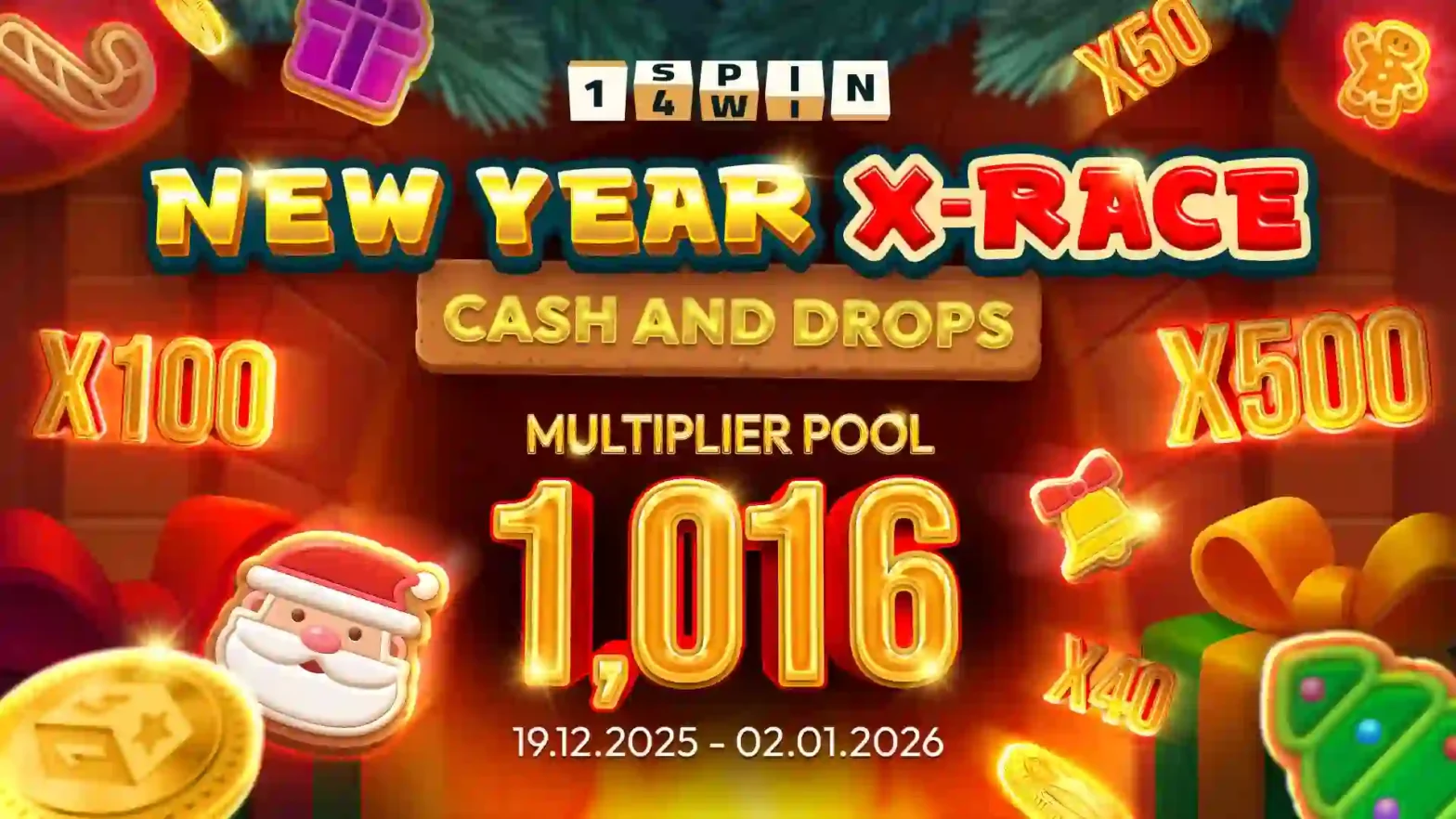 1spin4win meluncurkan kampanye liburan 'New Year X-Race'